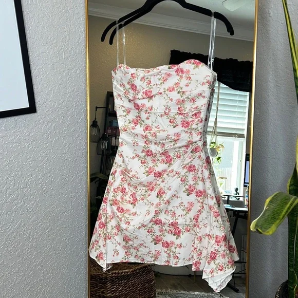 House of CB ‘Jasmine’ Rose Print Draped Corset Dress NWOT - Picture 13 of 17